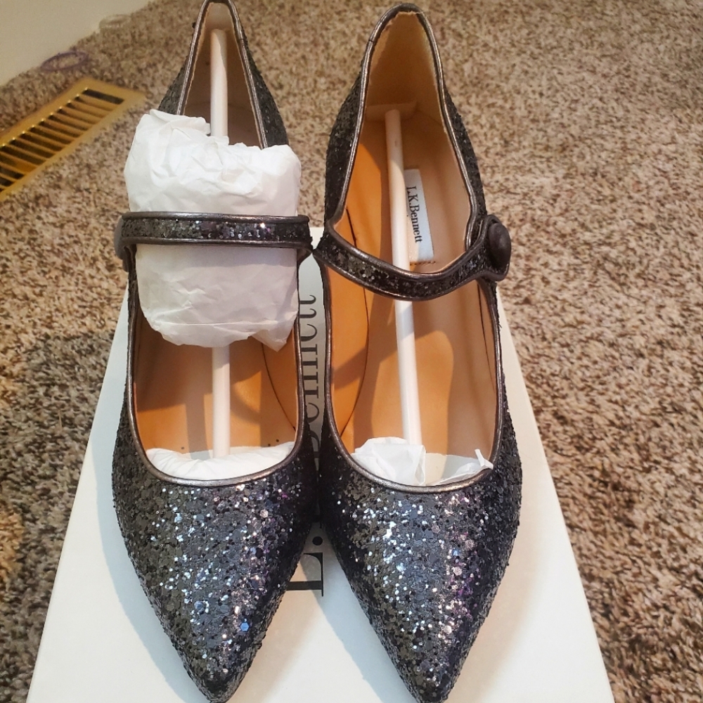 Brand New Glitter Suede Heels!